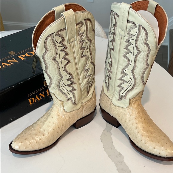 Dan Post Ostrich Leather Cowboy Boots - Picture 7 of 7